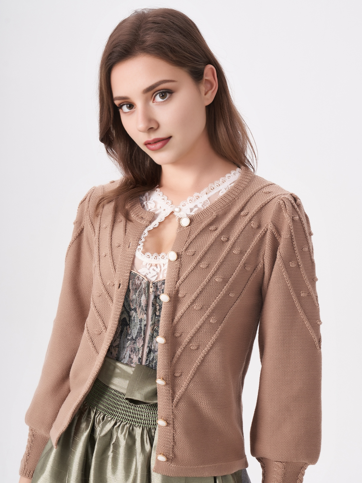 Dirndl Bluse in Braun